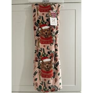 GOLDEN RETRIEVER 60x70 Throw Berkshire Blanket Christmas Santa Hat MIA CHARRO